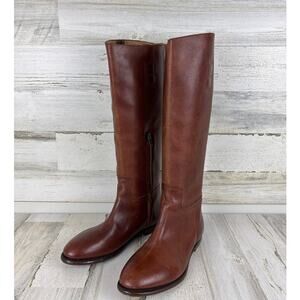ASH womens 9 brown leather riding boot leather sole handmade low heel